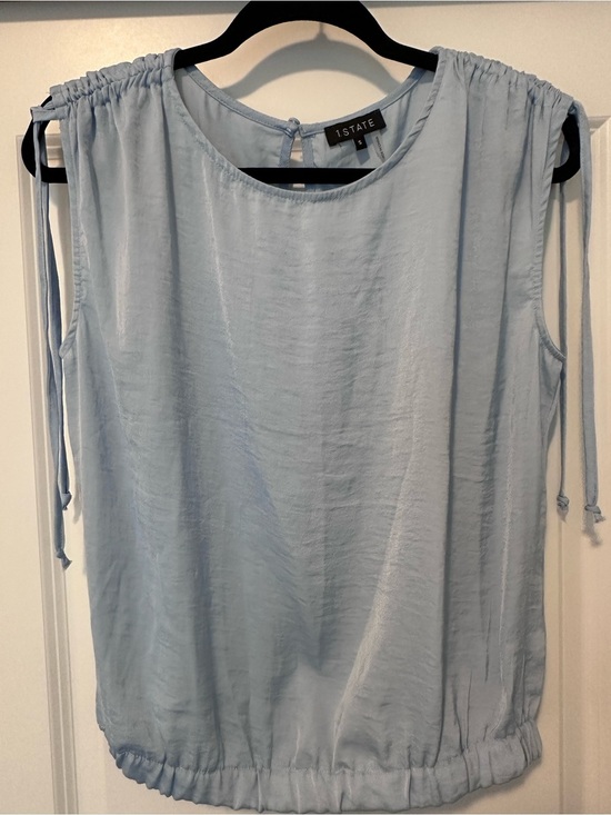 1. State Tops - 1. State Pale Blue Tie-Shoulder Sleeveless Top